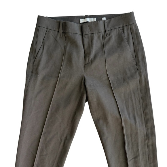 Vince Cigarette Trouser Brown Viscose Tapered Front Pleat Women's Pants Size 2 - Picture 2 of 8
